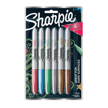 Sharpie® Metallic Fine Point Permanent Markers, Fine Bullet Tip, Gold-silver-bronze, 6-pack freeshipping - TVN Wholesale